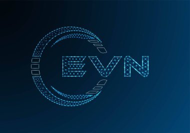 EVN düşük poli harfli logo vektör tasarımı. EVN düşük polyester logo tasarımı. Düşük polyester logo.