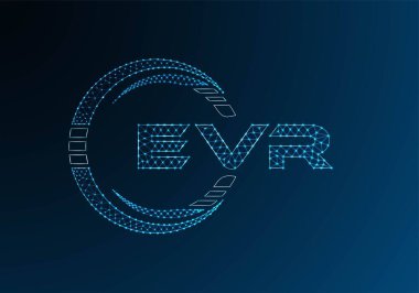 EVR düşük poli harfli logo vektör tasarımı. EVR düşük polyester logo tasarımı. Düşük polyester logo.