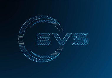 EVS düşük poli harfli logo vektör tasarımı. EVS düşük polyester logo tasarımı. Düşük polyester logo.