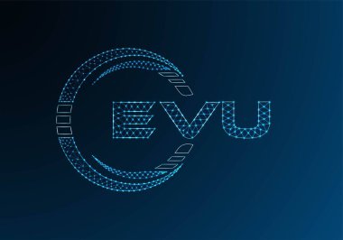EVU düşük poli harfli logo vektör tasarımı. EVU düşük polyester logo tasarımı. Düşük polyester logo.