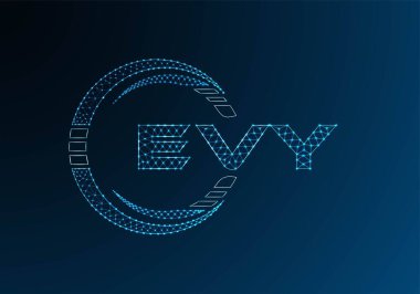 EVY düşük poli harfli logo vektör tasarımı. EVY düşük polyester logo tasarımı. Düşük polyester logo.