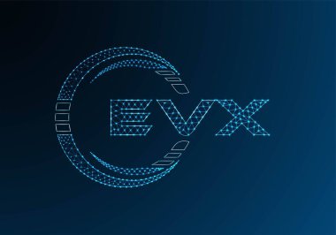 EVX düşük poli harfli logo vektör tasarımı. EVX düşük polyester logo tasarımı. Düşük polyester logo.