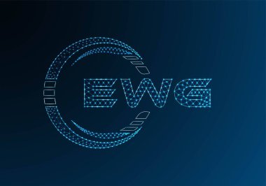 EWG düşük poli harfli logo vektör tasarımı. EWG düşük polyester logo tasarımı. Düşük polyester logo.