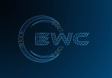EWC düşük poli harfli logo vektör tasarımı. EWC düşük polyester logo tasarımı. Düşük polyester logo.