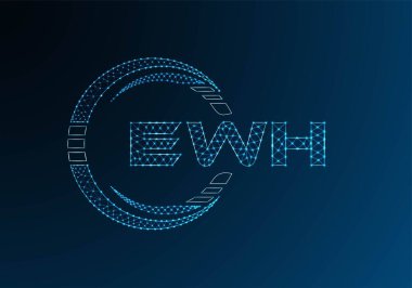 EWH düşük poli harfli logo vektör tasarımı. EWH düşük poli logo tasarımı. Düşük polyester logo.