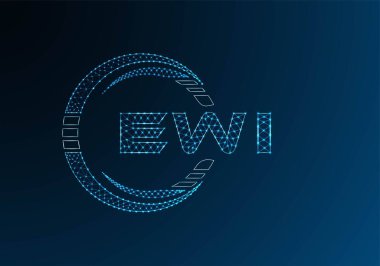 EWI düşük poli harfli logo vektör tasarımı. EWI düşük polyester logo tasarımı. Düşük polyester logo.