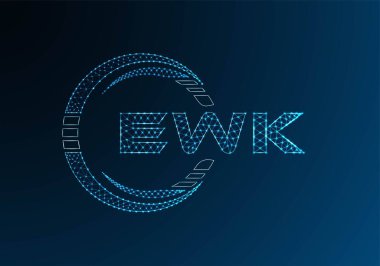 EWK düşük poli harfli logo vektör tasarımı. EWK düşük polyester logo tasarımı. Düşük polyester logo.