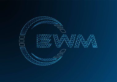 EWM düşük poli harfli logo vektör tasarımı. EWM düşük polyester logo tasarımı. Düşük polyester logo.