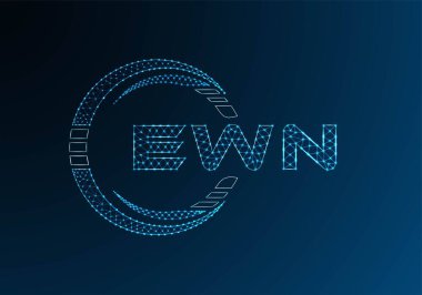 EWN düşük poli harfli logo vektör tasarımı. EWN düşük poli logo tasarımı. Düşük polyester logo.