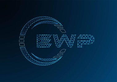 EWP düşük poli harfli logo vektör tasarımı. EWP düşük polyester logo tasarımı. Düşük polyester logo.