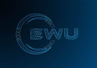 EWU düşük poli harfli logo vektör tasarımı. EWU düşük polyester logo tasarımı. Düşük polyester logo.