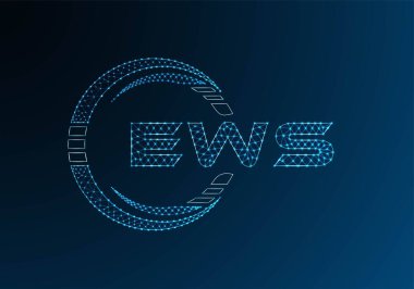 EWS düşük poli harfli logo vektör tasarımı. EWS düşük polyester logo tasarımı. Düşük polyester logo.