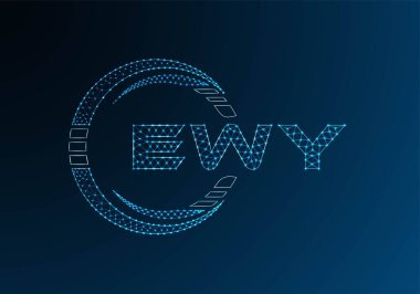 EWY düşük poli harfli logo vektör tasarımı. EWY düşük polyester logo tasarımı. Düşük polyester logo.