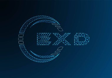 EXD düşük poli harfli logo vektör tasarımı. EXD düşük poli logo tasarımı. Düşük polyester logo.