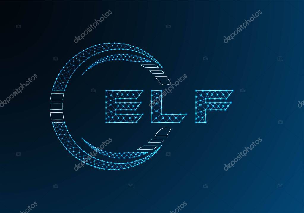 ELF low poly letter logo vector design. ELF lower poly logo design. Low poly logo.