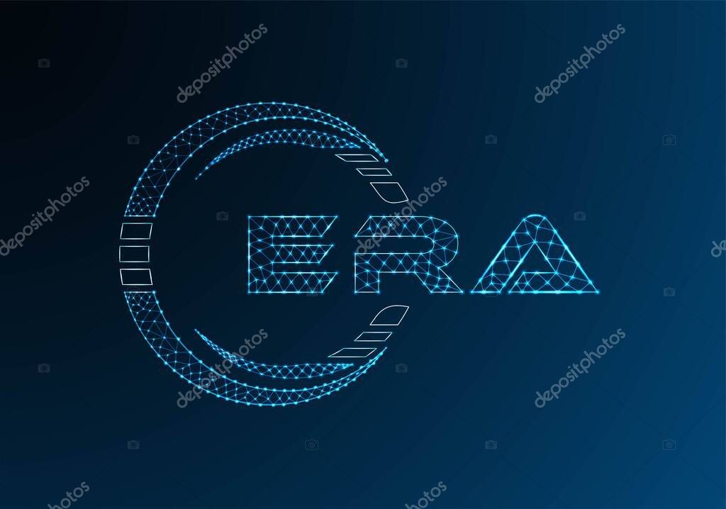 ERA low poly letter logo vector design. ERA lower poly logo design. Low poly logo.