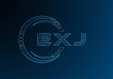 EXJ düşük poli harfli logo vektör tasarımı. EXJ düşük poli logo tasarımı. Düşük polyester logo.