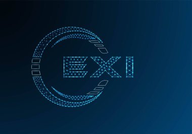 EXI düşük poli harfli logo vektör tasarımı. EXI düşük poli logo tasarımı. Düşük polyester logo.