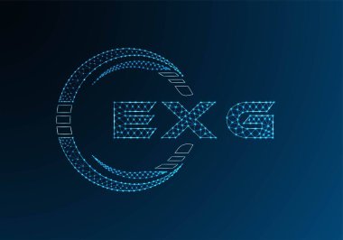 EXG düşük poli harfli logo vektör tasarımı. EXG düşük poli logo tasarımı. Düşük polyester logo.