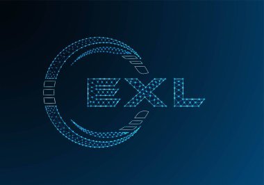 EXL düşük poli harfli logo vektör tasarımı. EXL düşük poli logo tasarımı. Düşük polyester logo.