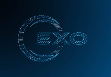 EXO düşük poli harfli logo vektör tasarımı. EXO düşük polyester logo tasarımı. Düşük polyester logo.