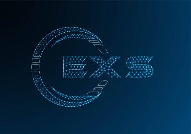 EXS düşük poli harfli logo vektör tasarımı. EXS düşük poli logo tasarımı. Düşük polyester logo.