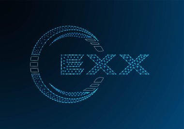 EXX düşük poli harfli logo vektör tasarımı. EXX düşük poli logo tasarımı. Düşük polyester logo.