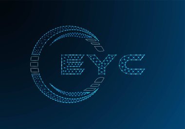 EYC düşük poli harfli logo vektör tasarımı. EYC düşük polyester logo tasarımı. Düşük polyester logo.