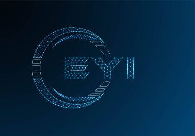 EYI düşük poli harfli logo vektör tasarımı. EYI düşük polyester logo tasarımı. Düşük polyester logo.