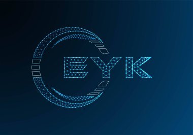 EYK düşük poli harfli logo vektör tasarımı. EYK düşük polyester logo tasarımı. Düşük polyester logo.