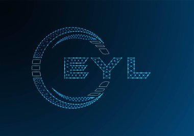EYL düşük poli harfli logo vektör tasarımı. EYL düşük poli logo tasarımı. Düşük polyester logo.