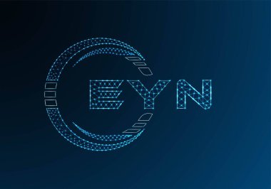 EYN düşük poli harfli logo vektör tasarımı. EYN düşük polyester logo tasarımı. Düşük polyester logo.