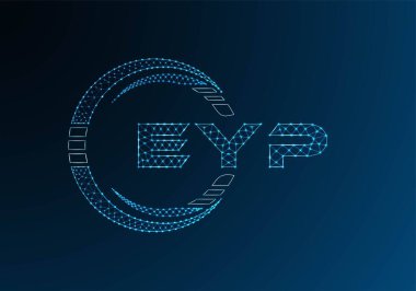 EYP düşük poli harfli logo vektör tasarımı. EYP düşük polyester logo tasarımı. Düşük polyester logo.