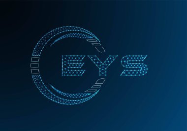 EYS düşük poli harfli logo vektör tasarımı. EYS düşük poli logo tasarımı. Düşük polyester logo.