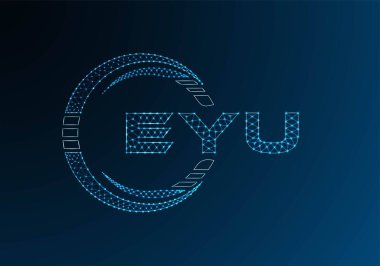 EYU düşük poli harfli logo vektör tasarımı. EYU düşük poli logo tasarımı. Düşük polyester logo.