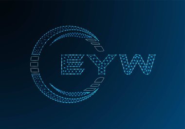 EYW düşük poli harfli logo vektör tasarımı. EYW düşük polyester logo tasarımı. Düşük polyester logo.
