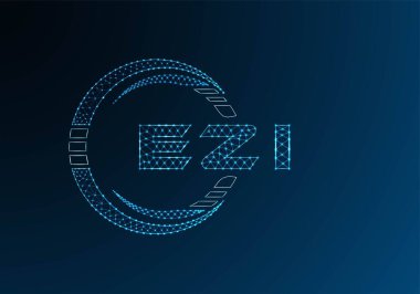 EZI düşük poli harfli logo vektör tasarımı. EZI düşük polyester logo tasarımı. Düşük polyester logo.