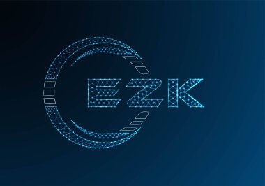 EZK düşük poli harfli logo vektör tasarımı. EZK düşük polyester logo tasarımı. Düşük polyester logo.