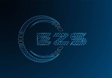 EZS düşük poli harfli logo vektör tasarımı. EZS düşük polyester logo tasarımı. Düşük polyester logo.