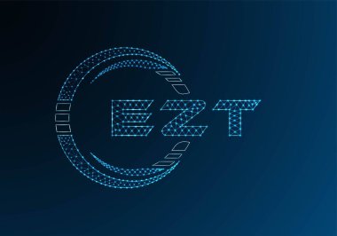 EZT düşük poli harfli logo vektör tasarımı. EZT düşük polyester logo tasarımı. Düşük polyester logo.