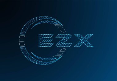 EZX düşük poli harfli logo vektör tasarımı. EZX düşük polyester logo tasarımı. Düşük polyester logo.