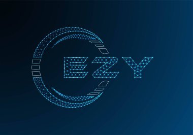 EZY düşük poli harfli logo vektör tasarımı. EZY düşük polyester logo tasarımı. Düşük polyester logo.