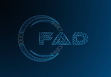 FAD düşük poli harfli logo vektör tasarımı. FAD düşük poli logo tasarımı. 