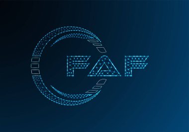 FAF düşük poli harfli logo vektör tasarımı. FAF düşük poli logo tasarımı. 
