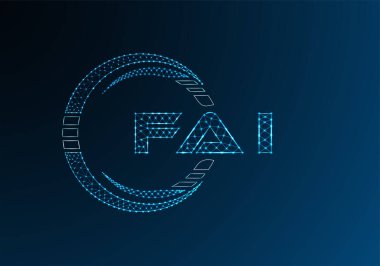 FAI düşük poli harfli logo vektör tasarımı. FAI düşük poli logo tasarımı. 