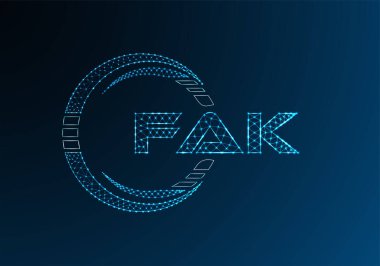 Sahte düşük poli harfli logo vektör tasarımı. FAK alt poli logo tasarımı. 