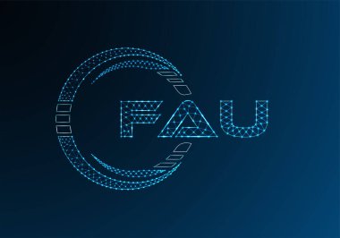 FAU düşük poli harfli logo vektör tasarımı. FAU düşük poli logo tasarımı. 