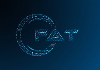 Şişman düşük poli harfli logo vektör tasarımı. FAT düşük poli logo tasarımı. 