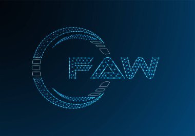 FAW düşük poli harfli logo vektör tasarımı. FAW düşük poli logo tasarımı. 
