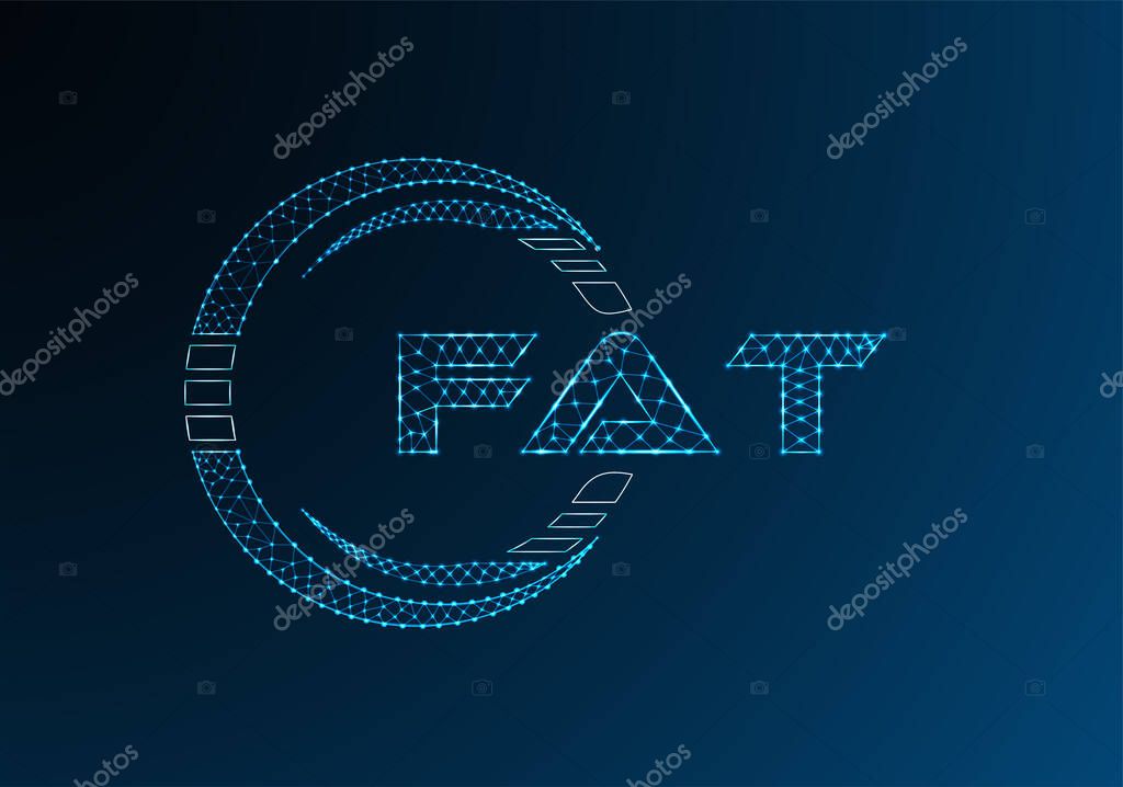 FAT low poly letter logo vector design. FAT lower poly logo design.